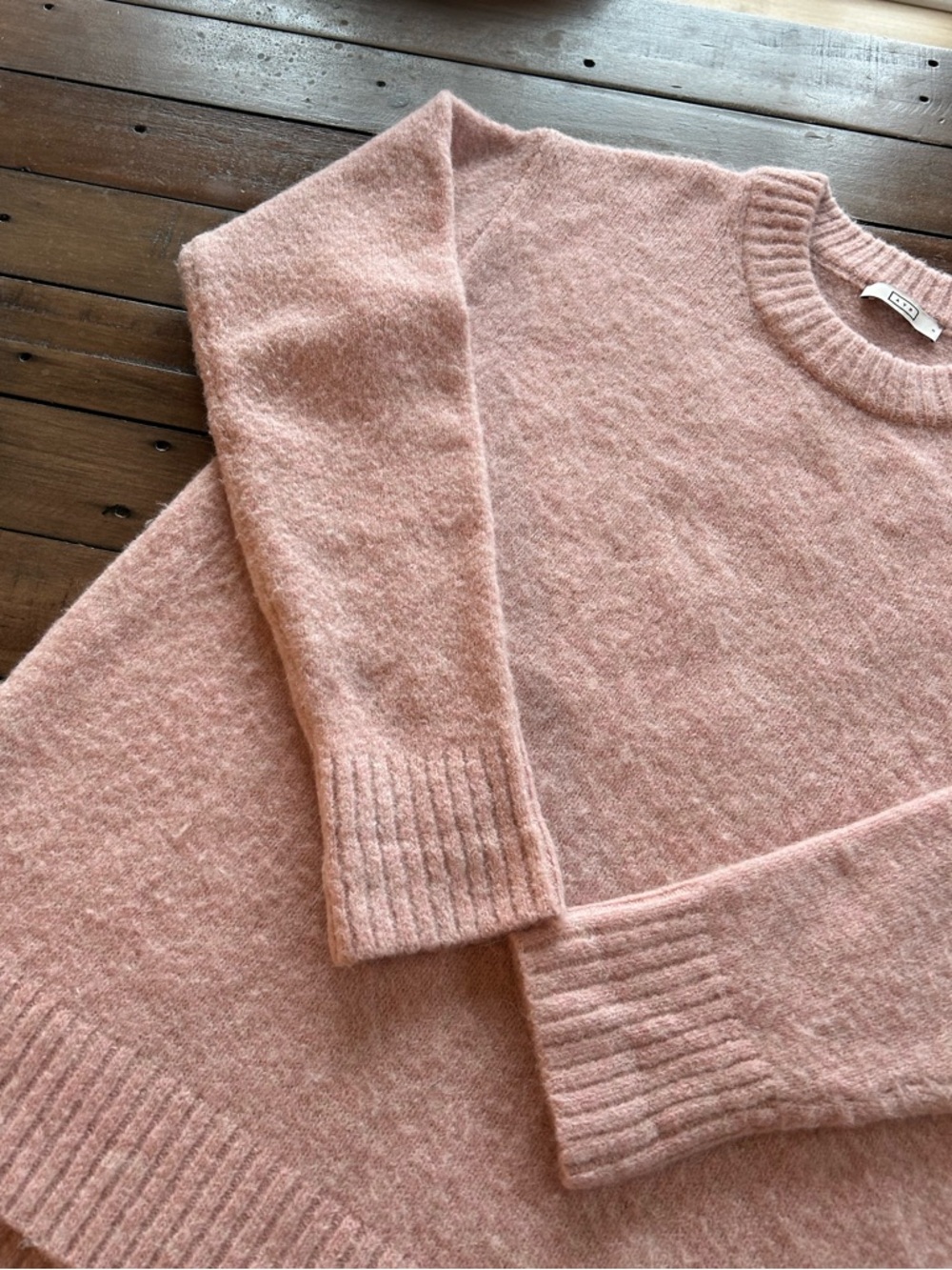 AYR Kickback Crew Sweater Pink Alpaca Wool Blend S